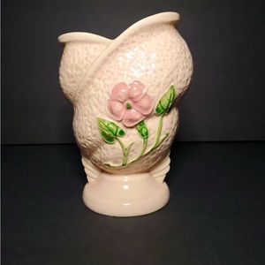 Vintage Hull Pottery Pink Textured Floral Vase